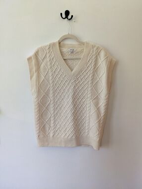 Madewell Cream Knit Sweater Vest
